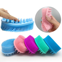 Load image into Gallery viewer, Silicone Double-sided Shampoo Bath Brush Exfoliating Skin Fit Baby Training Tactile Brush Soft Hair Massage Shampoo Bath Brush
