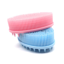 Load image into Gallery viewer, Silicone Double-sided Shampoo Bath Brush Exfoliating Skin Fit Baby Training Tactile Brush Soft Hair Massage Shampoo Bath Brush
