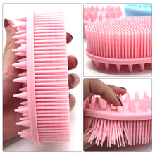 Load image into Gallery viewer, Silicone Double-sided Shampoo Bath Brush Exfoliating Skin Fit Baby Training Tactile Brush Soft Hair Massage Shampoo Bath Brush
