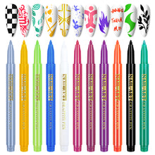 Load image into Gallery viewer, Nail Painting Pen Faint Dye Pen Multicolored Pigment Graffiti Painting Pen Manicure Draw Paint Pen Nail Art Tool
