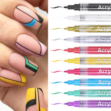 Load image into Gallery viewer, 3D Nail Paint Pen Graffiti Painting Pen Multicolored DIY Nail Pen Manicure Draw Paint Pen Nail Art Accessories
