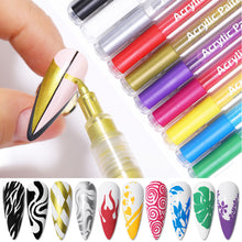 Load image into Gallery viewer, 3D Nail Paint Pen Graffiti Painting Pen Multicolored DIY Nail Pen Manicure Draw Paint Pen Nail Art Accessories
