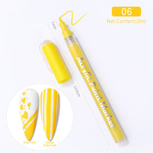 Load image into Gallery viewer, 3D Nail Paint Pen Graffiti Painting Pen Multicolored DIY Nail Pen Manicure Draw Paint Pen Nail Art Accessories
