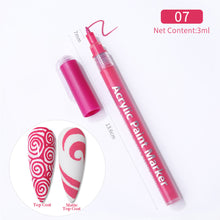 Load image into Gallery viewer, 3D Nail Paint Pen Graffiti Painting Pen Multicolored DIY Nail Pen Manicure Draw Paint Pen Nail Art Accessories
