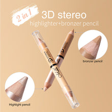 Load image into Gallery viewer, Double Head Pearlescent Highlighter Bronzer Pencil Lying Silkworm Pencil Long-lasting Waterproof Sweatproof Face Makeup Cosmetic
