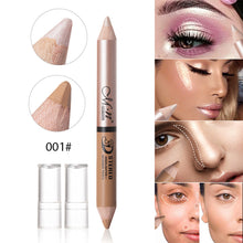 Load image into Gallery viewer, Double Head Pearlescent Highlighter Bronzer Pencil Lying Silkworm Pencil Long-lasting Waterproof Sweatproof Face Makeup Cosmetic
