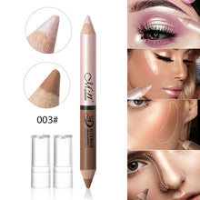 Load image into Gallery viewer, Double Head Pearlescent Highlighter Bronzer Pencil Lying Silkworm Pencil Long-lasting Waterproof Sweatproof Face Makeup Cosmetic
