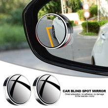 Load image into Gallery viewer, 2Pcs Car Auxiliary Rearview Mirror 360 Degree Rotating Wide-angle Round Frame Blind Spot Mirror Suction Cup Mount
