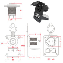 Load image into Gallery viewer, Car Plug Cigarette Lighter Socket Charger Flush Mount Recessed Plate for Caravan Camper Boat Truck 12V 50A

