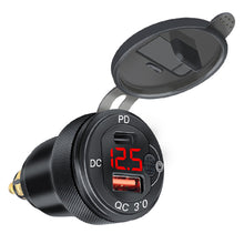 Load image into Gallery viewer, Aluminium USB Charger PD Dual QC 3.0 Quick Charger Adapter Waterproof Socket Motorcycles for Hella DIN Socket/BMW
