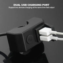 Load image into Gallery viewer, Motorcycle Dual USB Port Handlebar Charger 3A 12V To 5V Fast Charging Adapter Power Supply Socket
