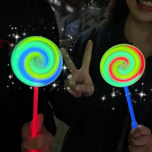 Load image into Gallery viewer, Luminous Lollipop Glow Stick Rotating Windmill Fluorescent Light Stick Photo Props Let's Glow Party Decor Kids Birthday Gift
