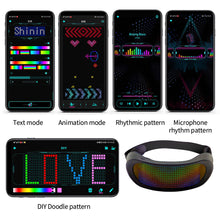 Load image into Gallery viewer, RGB Light Up LED Glasses Bluetooth APP Control Shining Glasses Carnival Costume Neon Glow Party Halloween Christmas Gift
