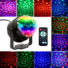 Load image into Gallery viewer, Sound Activated Rotating Disco Magic Ball Light DJ Party Lights RGB LED Stage Light Projector Lamp For KTV Car Bar Xmas Wedding Sound Party
