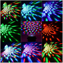 Load image into Gallery viewer, Sound Activated Rotating Disco Magic Ball Light DJ Party Lights RGB LED Stage Light Projector Lamp For KTV Car Bar Xmas Wedding Sound Party
