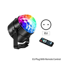 Load image into Gallery viewer, Sound Activated Rotating Disco Magic Ball Light DJ Party Lights RGB LED Stage Light Projector Lamp For KTV Car Bar Xmas Wedding Sound Party
