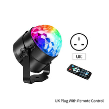 Load image into Gallery viewer, Sound Activated Rotating Disco Magic Ball Light DJ Party Lights RGB LED Stage Light Projector Lamp For KTV Car Bar Xmas Wedding Sound Party
