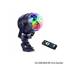 Load image into Gallery viewer, Sound Activated Rotating Disco Magic Ball Light DJ Party Lights RGB LED Stage Light Projector Lamp For KTV Car Bar Xmas Wedding Sound Party
