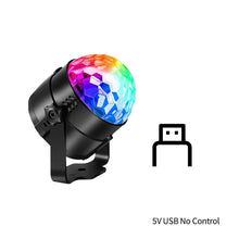 Load image into Gallery viewer, Sound Activated Rotating Disco Magic Ball Light DJ Party Lights RGB LED Stage Light Projector Lamp For KTV Car Bar Xmas Wedding Sound Party
