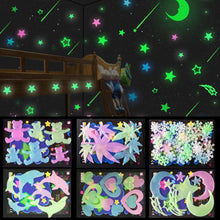 Load image into Gallery viewer, Luminous Butterfly Bear Snowflake Dolphin Wall Stickers Glow In The Dark Decal for Kids Baby Room Bedroom Christmas Home Decoration
