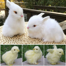 Load image into Gallery viewer, Simulation Chick Rabbit Plush Toy Children Cognition Chicken Model Figurine Realistic Furry Animal Doll Chicken Easter Gift Kids
