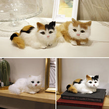 Load image into Gallery viewer, Simulation Mini Cat Fur Model Plush Cats Children Birthday Gifts Imitation Animal Doll Home Decor
