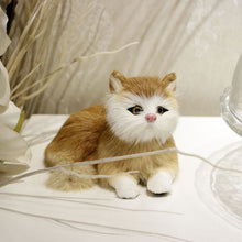 Load image into Gallery viewer, Simulation Mini Cat Fur Model Plush Cats Children Birthday Gifts Imitation Animal Doll Home Decor
