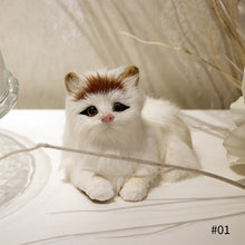 Load image into Gallery viewer, Simulation Mini Cat Fur Model Plush Cats Children Birthday Gifts Imitation Animal Doll Home Decor
