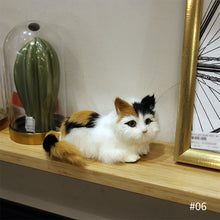 Load image into Gallery viewer, Simulation Mini Cat Fur Model Plush Cats Children Birthday Gifts Imitation Animal Doll Home Decor
