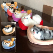 Load image into Gallery viewer, Simulation Mini Cat Cute Plush Cats with Sound Children Birthday Gifts Creative Imitation Cat Ornaments Home Decoration Supplies
