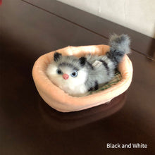 Load image into Gallery viewer, Simulation Mini Cat Cute Plush Cats with Sound Children Birthday Gifts Creative Imitation Cat Ornaments Home Decoration Supplies
