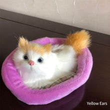 Load image into Gallery viewer, Simulation Mini Cat Cute Plush Cats with Sound Children Birthday Gifts Creative Imitation Cat Ornaments Home Decoration Supplies
