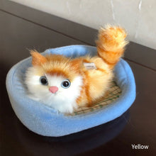 Load image into Gallery viewer, Simulation Mini Cat Cute Plush Cats with Sound Children Birthday Gifts Creative Imitation Cat Ornaments Home Decoration Supplies
