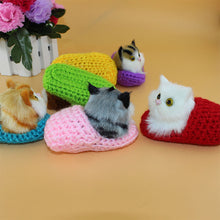 Load image into Gallery viewer, Simulation Mini Cat Cute Plush Cats with Sound Children Birthday Gifts Creative Imitation Cat Ornaments Home Decoration Supplies
