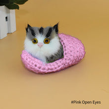 Load image into Gallery viewer, Simulation Mini Cat Cute Plush Cats with Sound Children Birthday Gifts Creative Imitation Cat Ornaments Home Decoration Supplies
