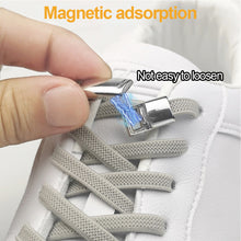Load image into Gallery viewer, 6MM No Tie Shoe Laces Press Lock Shoelaces Magnetic Shoelace Without Ties Elastic Laces Sneaker Kids Adult Widened Flat Shoelace For Shoes
