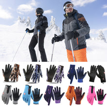 Load image into Gallery viewer, Outdoor Waterproof Gloves Winter Touch Screen Ski Gloves Men's and women's Wind-proof Cycling Gloves
