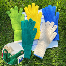 Load image into Gallery viewer, Women Winter Pure Color Knitted Woolen Gloves Screen Student Riding Split Finger Thick Warm Gloves Couple Christmas Gift
