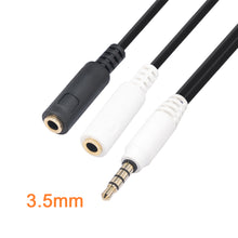 Load image into Gallery viewer, 3.5mm One Point Two Headphone Microphone Splitter Ctia Standard Connection Audio Cable 20cm
