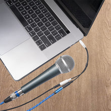 Load image into Gallery viewer, 3.5mm One Point Two Headphone Microphone Splitter Ctia Standard Connection Audio Cable 20cm
