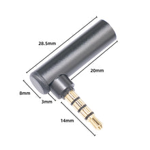 Load image into Gallery viewer, Aluminum Alloy Shell Gold-plated Plug 3.5mm Male To Female Trrs Four-pole 90 Degree Mobile Phone Computer Adapter
