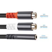 Load image into Gallery viewer, Double Shielded Line 3.5 Female To 2rca One Point Two Double Lotus Audio Line Pure Copper Transfer Line 0.3 Meters
