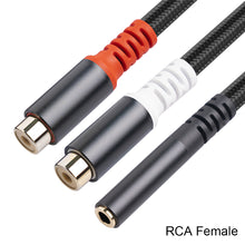 Load image into Gallery viewer, Double Shielded Line 3.5 Female To 2rca One Point Two Double Lotus Audio Line Pure Copper Transfer Line 0.3 Meters
