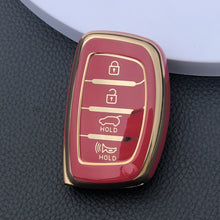 Load image into Gallery viewer, TPU Car Key Case Cover Shell for Hyundai Tucson Santa Fe Rena Sonata Elantra Creta Ix35 Ix45 I10 I30 I40 4 Button Key Case
