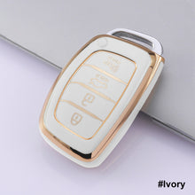 Load image into Gallery viewer, TPU Car Key Case Cover Shell for Hyundai Tucson Santa Fe Rena Sonata Elantra Creta Ix35 Ix45 I10 I30 I40 4 Button Key Case

