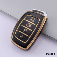 Load image into Gallery viewer, TPU Car Key Case Cover Shell for Hyundai Tucson Santa Fe Rena Sonata Elantra Creta Ix35 Ix45 I10 I30 I40 4 Button Key Case

