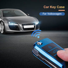 Load image into Gallery viewer, For VW Volkswagen Golf 7 MK7 Tiguan MK2 For SEAT Ateca Leon FR 2 Ibiza For Skoda Octavia A7 Tpu Carbon Filber Car Key Case Cover
