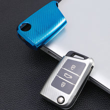 Load image into Gallery viewer, For VW Volkswagen Golf 7 MK7 Tiguan MK2 For SEAT Ateca Leon FR 2 Ibiza For Skoda Octavia A7 Tpu Carbon Filber Car Key Case Cover
