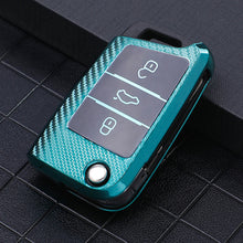 Load image into Gallery viewer, For VW Volkswagen Golf 7 MK7 Tiguan MK2 For SEAT Ateca Leon FR 2 Ibiza For Skoda Octavia A7 Tpu Carbon Filber Car Key Case Cover
