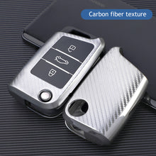 Load image into Gallery viewer, For VW Volkswagen Golf 7 MK7 Tiguan MK2 For SEAT Ateca Leon FR 2 Ibiza For Skoda Octavia A7 Tpu Carbon Filber Car Key Case Cover

